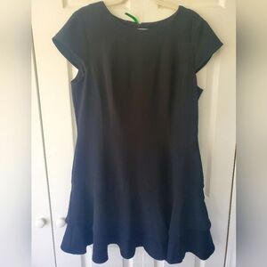 Eliza J Stretch Ruffle Crepe Sheath Minidress